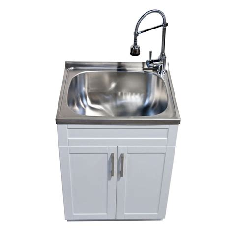 30 inch stainless steel laundry sink with cabinet|deep utility sink with cabinet.